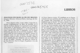 Diálogos con María al fin del milenio  [artículo] Miguel Arteche.