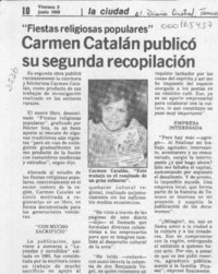 Carmen Catalán publicó su segunda recopilación  [artículo].