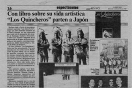Con libro sobre su vida artística "Los Quincheros" parten a Japón