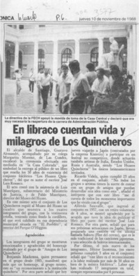 En libraco cuentan vida y milagros de Los Quincheros