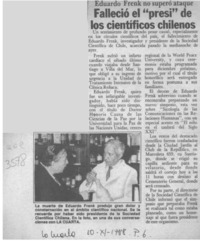 Falleció el "presi" de los científicos chilenos  [artículo].