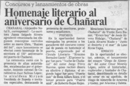 Homenaje literario al aniversario de Chañaral  [artículo] Alejandro Nofal S.