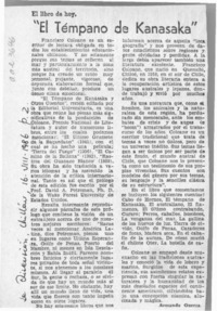 "El témpano de Kanasaka"  [artículo] Armando Guerra.