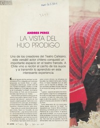 La Visita del hijo pródigo  [artículo].