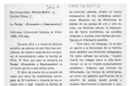 La pareja, encuentro o desencuentro?  [artículo] Patricio Dooner.