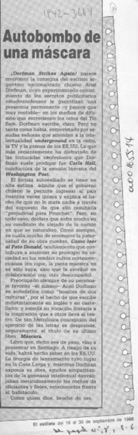 Autobombo de una máscara  [artículo].