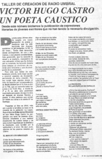 Víctor Hugo Castro un poeta cáustico