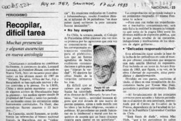 Recopilar, difícil tarea  [artículo].