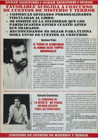 Favorable acogida a concurso de cuentos de misterio y terror