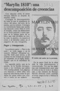 "Marylin 1810", una descomposición de creencias  [artículo].