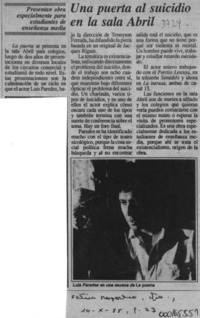 Una Puerta al suicidio en la Sala Abril  [artículo].