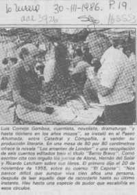 Luis Cornejo Gamboa, cuentista --