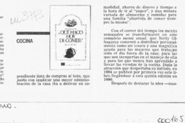 Qué hago hoy de comer?  [artículo] María Ester Roblero.