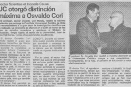 UC otorgó distinción máxima a Osvaldo Cori