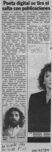 Poeta digital se tira el salto con publicaciones  [artículo].