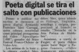 Poeta digital se tira el salto con publicaciones  [artículo].
