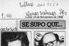 Se supo que --  [artículo].