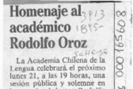 Homenaje al académico Rodolfo Oroz  [artículo].