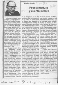 Poesía madura y cuento infantil  [artículo] Emilio Oviedo.