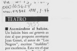 Asomándose al balcón  [artículo].