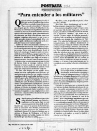 "Para entender a los militares"