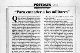 "Para entender a los militares"