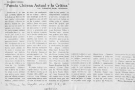 "Poesía chilena actual y la crítica"