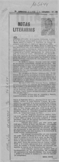 Notas literarias  [artículo] Mesa Seco.