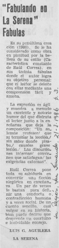 "Fabulando en La Serena" fábulas