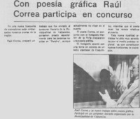 Con poesía gráfica Raúl Correa participa en concurso