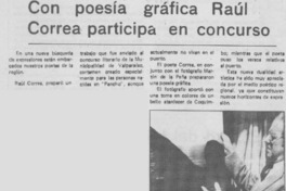 Con poesía gráfica Raúl Correa participa en concurso