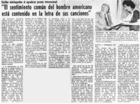 "El Sentimiento común del hombre americano está contenido en la letra de sus canciones"