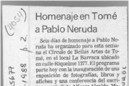 Homenaje en Tomé a Pablo Neruda  [artículo].