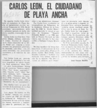 Carlos León, el hombre de Playa Ancha  [artículo] José Vargas Badilla.