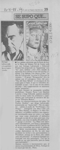 Se supo que --  [artículo].
