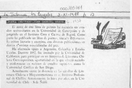 Poeta invitado, Juan Gabriel Araya  [artículo].