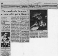 "La Contienda humana" es una obra para jóvenes  [artículo].