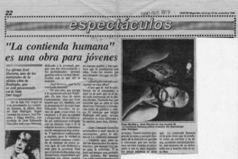 "La Contienda humana" es una obra para jóvenes  [artículo].