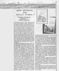 "Santiago del Nuevo Extremo" y "Poesía dispersa"  [artículo] Emilio Oviedo.