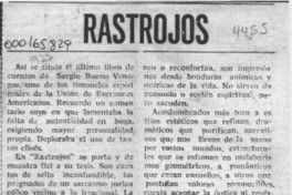 Rastrojos  [artículo] Adolfo Schwarzenberg.