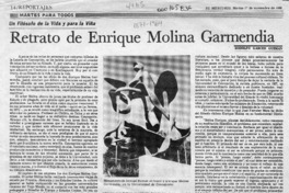 Retrato de Enrique Molina Garmendia  [artículo] Rodolfo Garcés Guzmán.