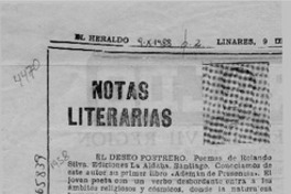 Notas literarias  [artículo] Mesa Seco.