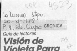 Visión de Violeta Parra  [artículo] Hernán Poblete Varas.