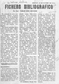 Fichero bibliográfico  [artículo] Carlos René Ibacache.