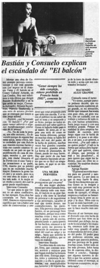 Bastián y Consuelo explican el escándalo de "El balcón"