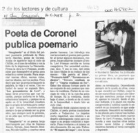 Poeta de Coronel publica poemario  [artículo].