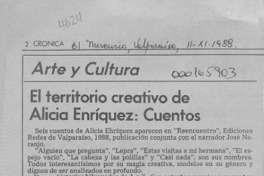 El territorio creativo de Alicia Enríquez, cuentos  [artículo] Ruth Eliana Merino.