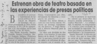 Estrenan obra de teatro basada en las experiencias de presas políticas