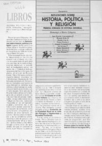 Historia, política y religión, reflexiones historiográficas en homenaje a Mario Góngora  [artículo] Sofía Correa Sutil.