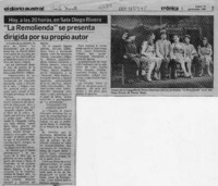 "La Remolienda" se presenta dirigida por su propio autor  [artículo].